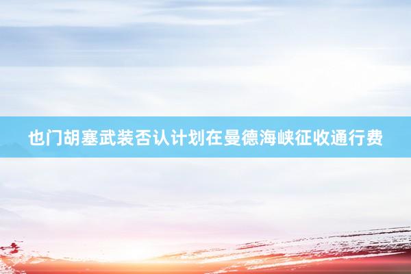 也门胡塞武装否认计划在曼德海峡征收通行费