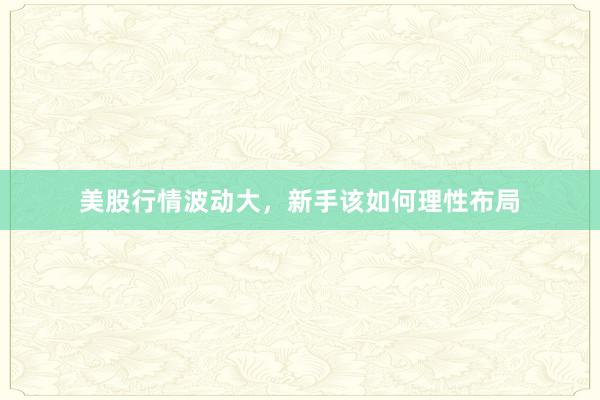 美股行情波动大，新手该如何理性布局