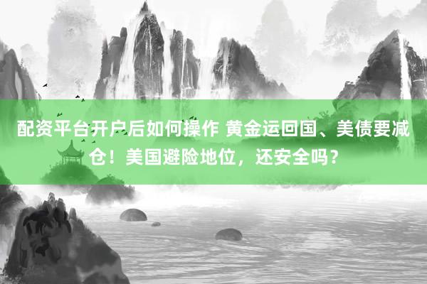 配资平台开户后如何操作 黄金运回国、美债要减仓！美国避险地位，还安全吗？