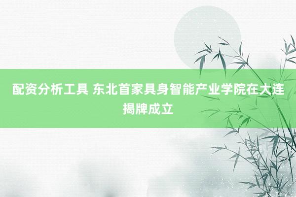 配资分析工具 东北首家具身智能产业学院在大连揭牌成立