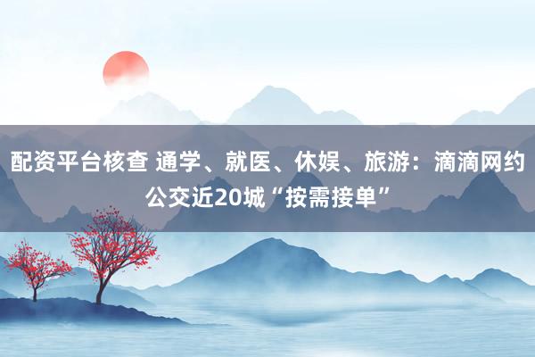 配资平台核查 通学、就医、休娱、旅游：滴滴网约公交近20城“按需接单”