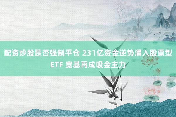 配资炒股是否强制平仓 231亿资金逆势涌入股票型ETF 宽基再成吸金主力