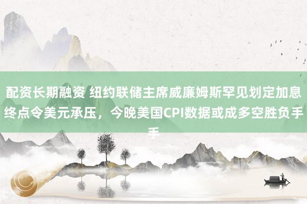 配资长期融资 纽约联储主席威廉姆斯罕见划定加息终点令美元承压，今晚美国CPI数据或成多空胜负手